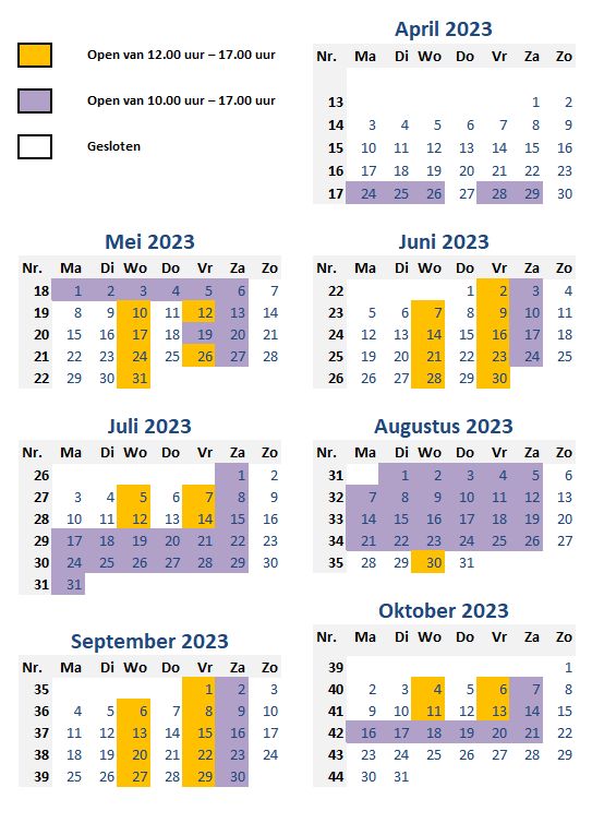 Openingstijden Maisdoolhof Voorthuizen 2023